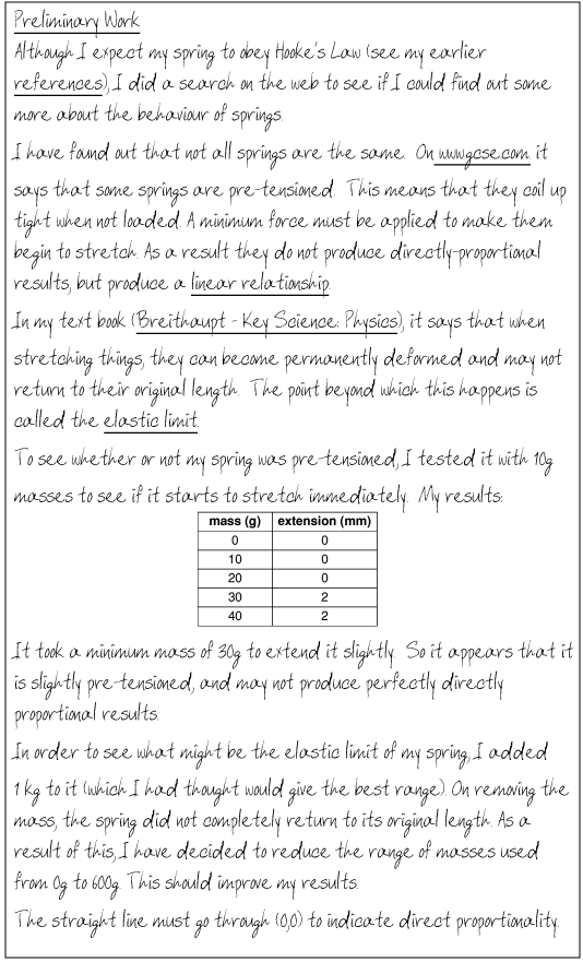 As physics materials coursework ideas