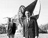 Arno Penzias and Robert Wilson in front of the Horn Antenna at Bell Labs.